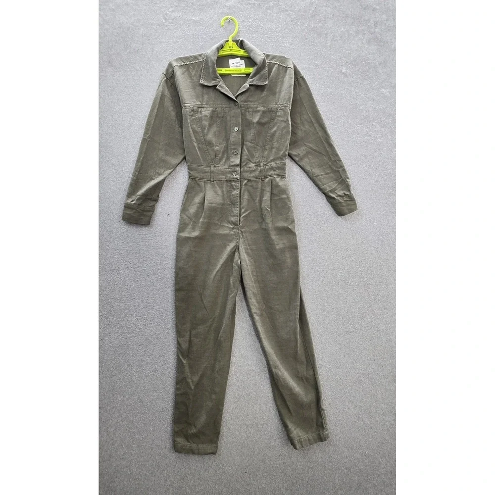 Abercrombie & Fitch Women Jumpsuit XSP Green Utility‎ Button